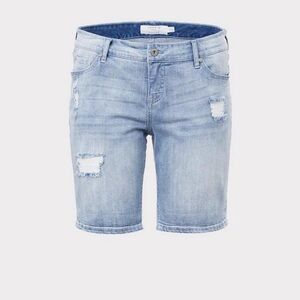 Torrid Distressed Light Blue Skinny Distressed Bermuda Shorts 10‎